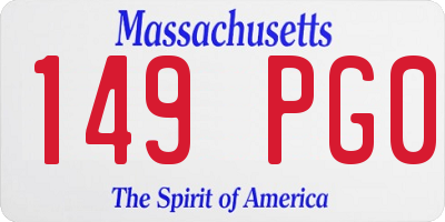 MA license plate 149PG0