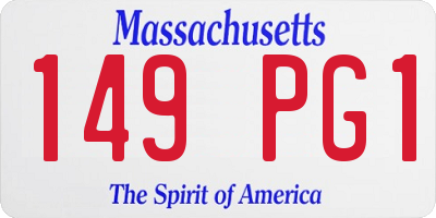 MA license plate 149PG1