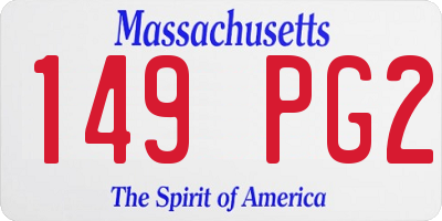 MA license plate 149PG2