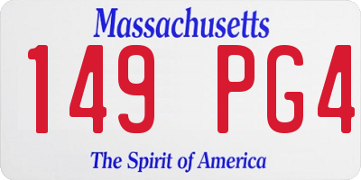 MA license plate 149PG4