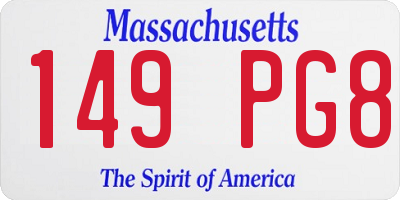 MA license plate 149PG8