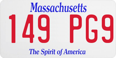 MA license plate 149PG9