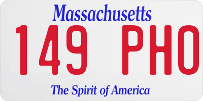 MA license plate 149PH0