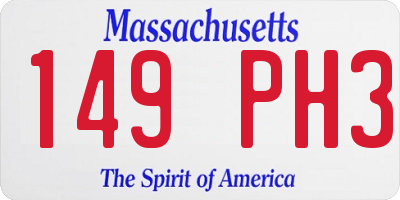 MA license plate 149PH3