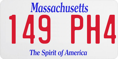 MA license plate 149PH4