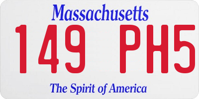 MA license plate 149PH5