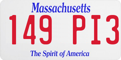 MA license plate 149PI3