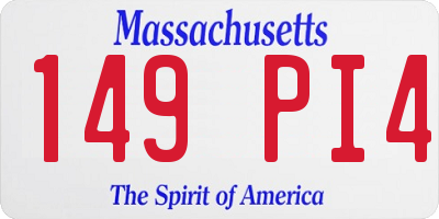 MA license plate 149PI4