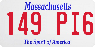 MA license plate 149PI6