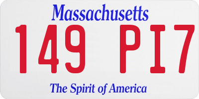 MA license plate 149PI7