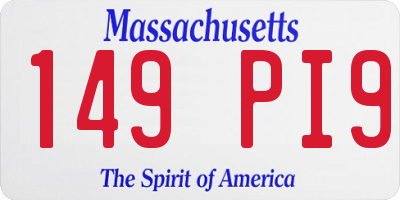 MA license plate 149PI9