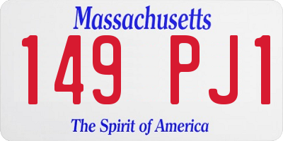 MA license plate 149PJ1