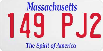MA license plate 149PJ2