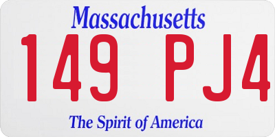 MA license plate 149PJ4