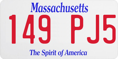 MA license plate 149PJ5