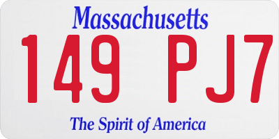 MA license plate 149PJ7