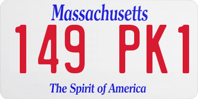 MA license plate 149PK1