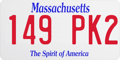 MA license plate 149PK2
