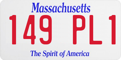 MA license plate 149PL1