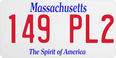 MA license plate 149PL2