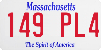 MA license plate 149PL4