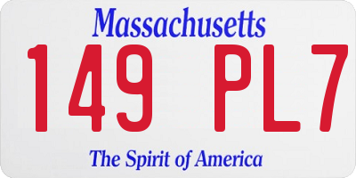 MA license plate 149PL7