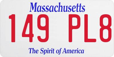 MA license plate 149PL8
