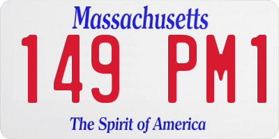 MA license plate 149PM1