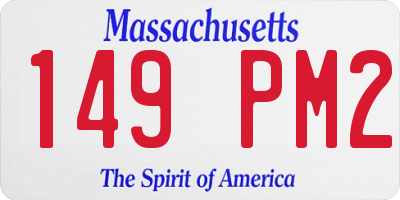 MA license plate 149PM2