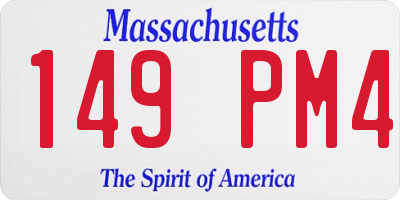 MA license plate 149PM4