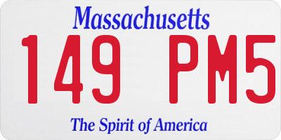 MA license plate 149PM5