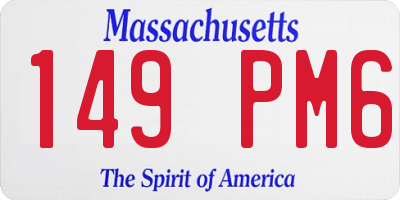 MA license plate 149PM6