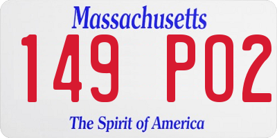 MA license plate 149PO2