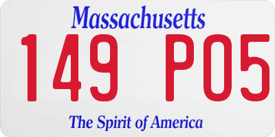 MA license plate 149PO5