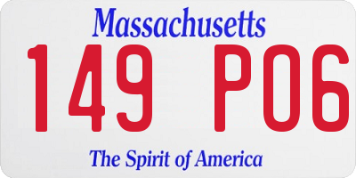 MA license plate 149PO6
