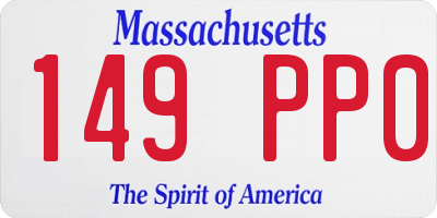 MA license plate 149PP0