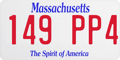 MA license plate 149PP4