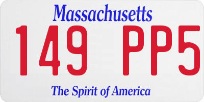 MA license plate 149PP5
