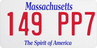 MA license plate 149PP7