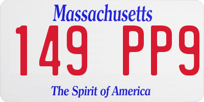 MA license plate 149PP9