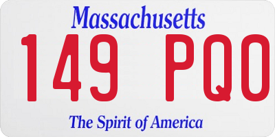 MA license plate 149PQ0