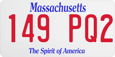 MA license plate 149PQ2