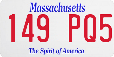 MA license plate 149PQ5