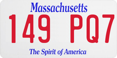 MA license plate 149PQ7