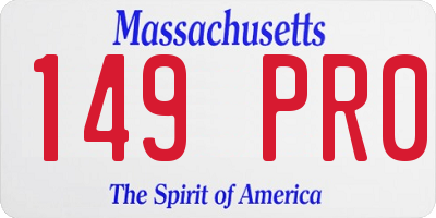 MA license plate 149PR0
