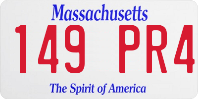 MA license plate 149PR4