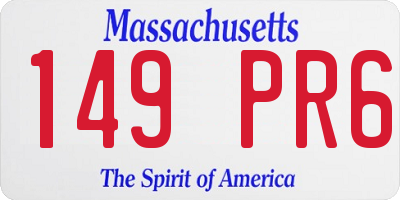 MA license plate 149PR6