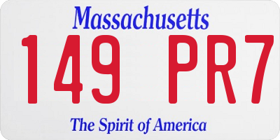MA license plate 149PR7
