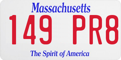 MA license plate 149PR8