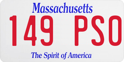 MA license plate 149PS0